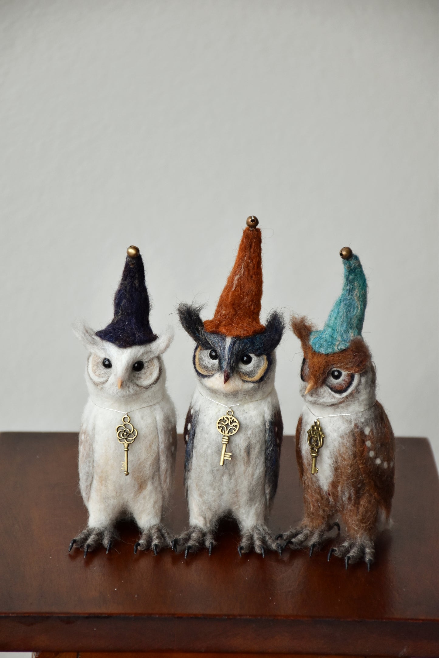 Needle Felted Little Magician Owls