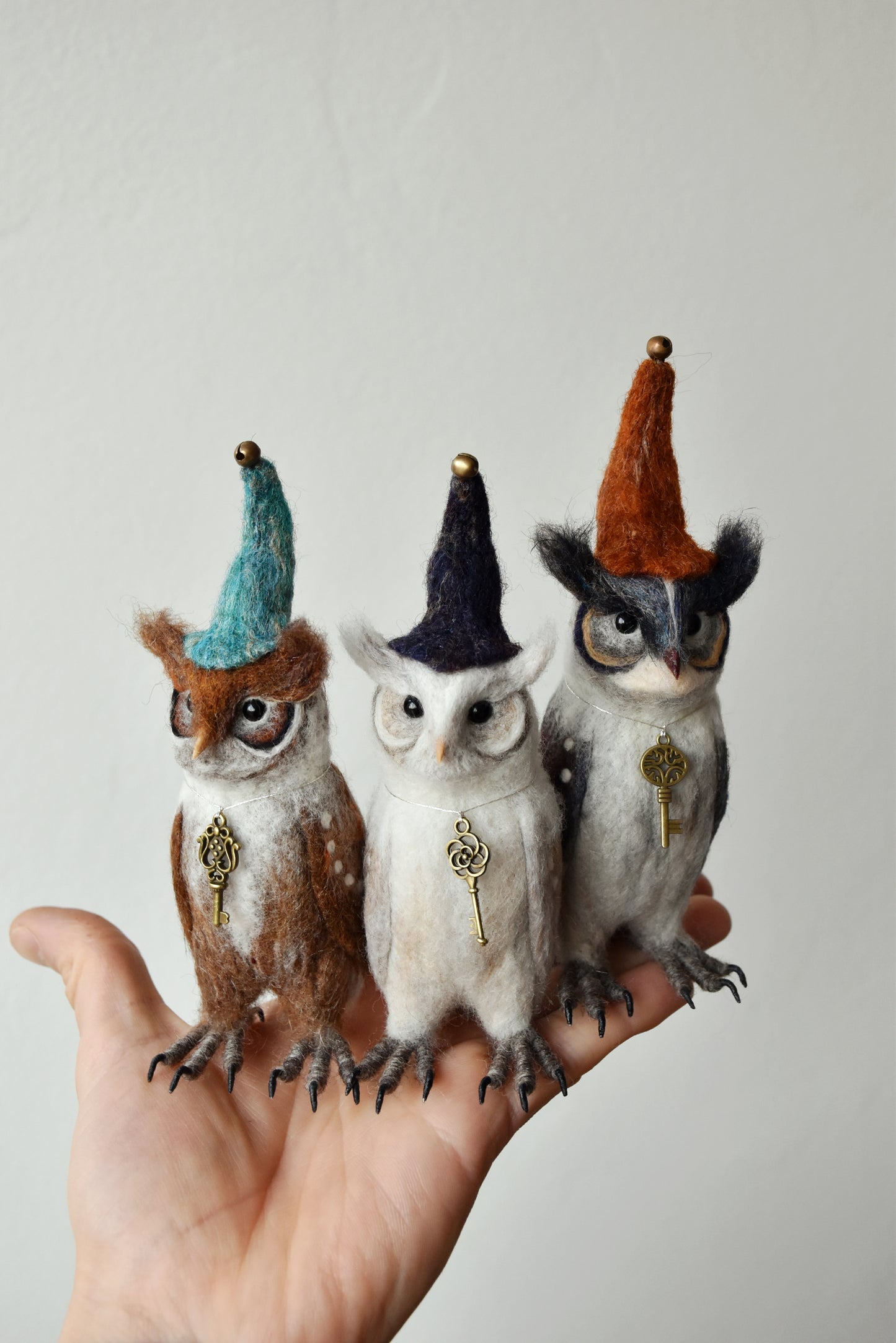 Needle Felted Little Magician Owls