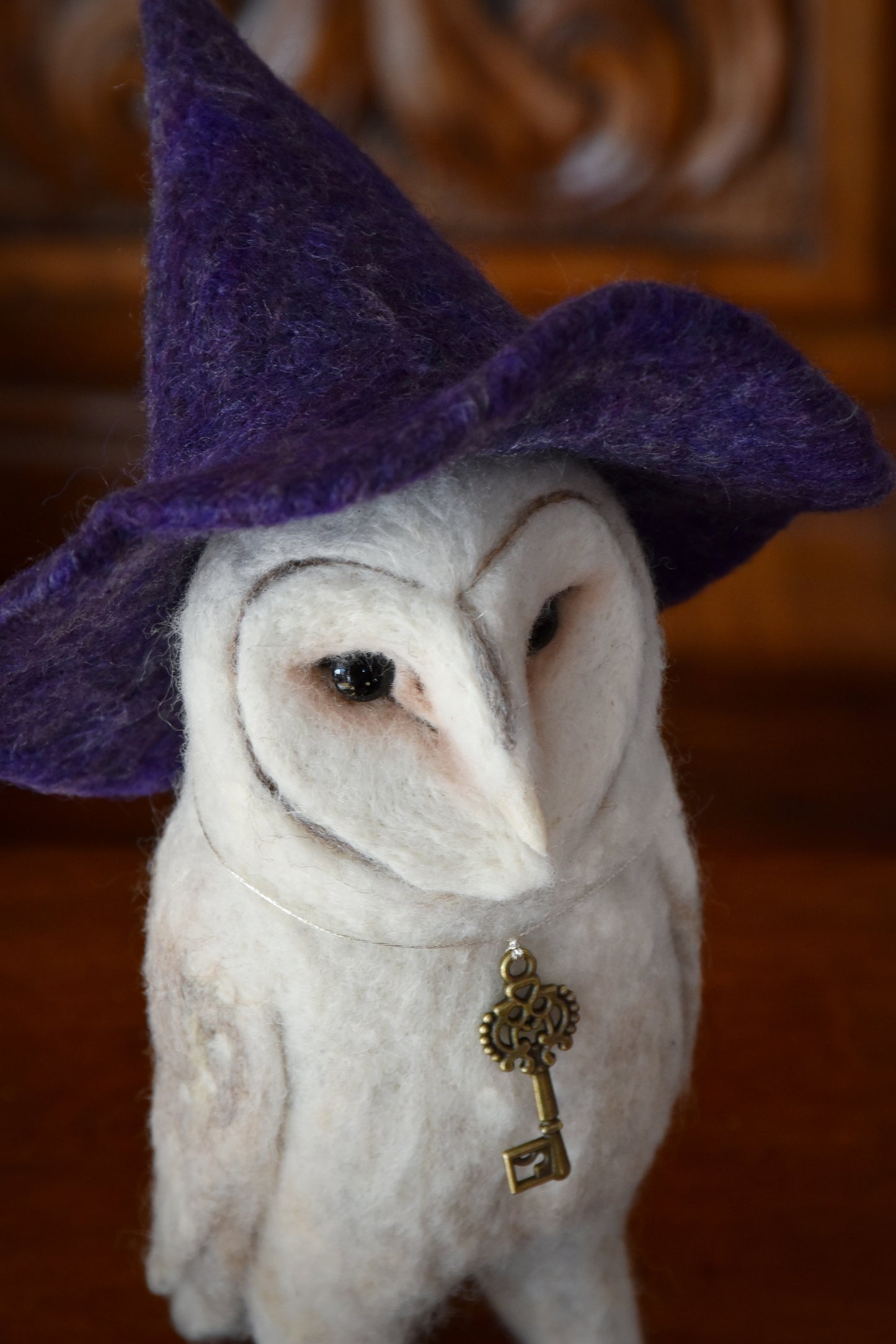 Needle Felted Barn Owl Witch