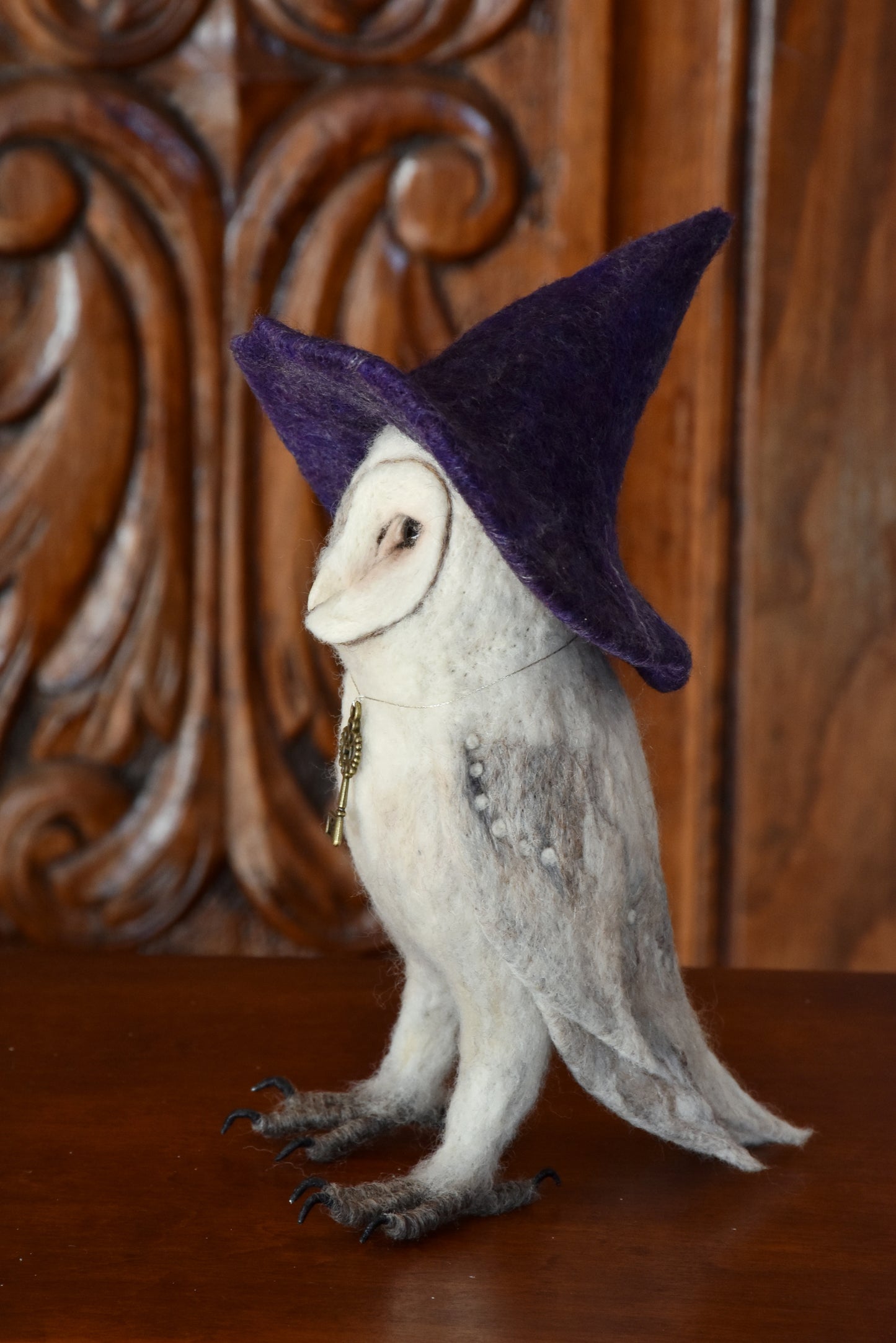 Needle Felted Barn Owl Witch