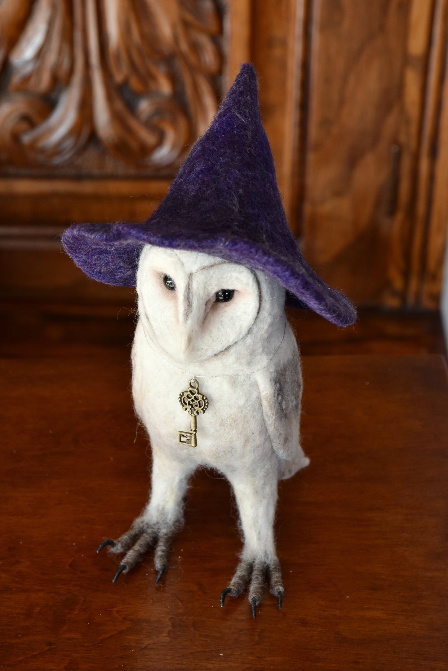 Needle Felted Barn Owl Witch