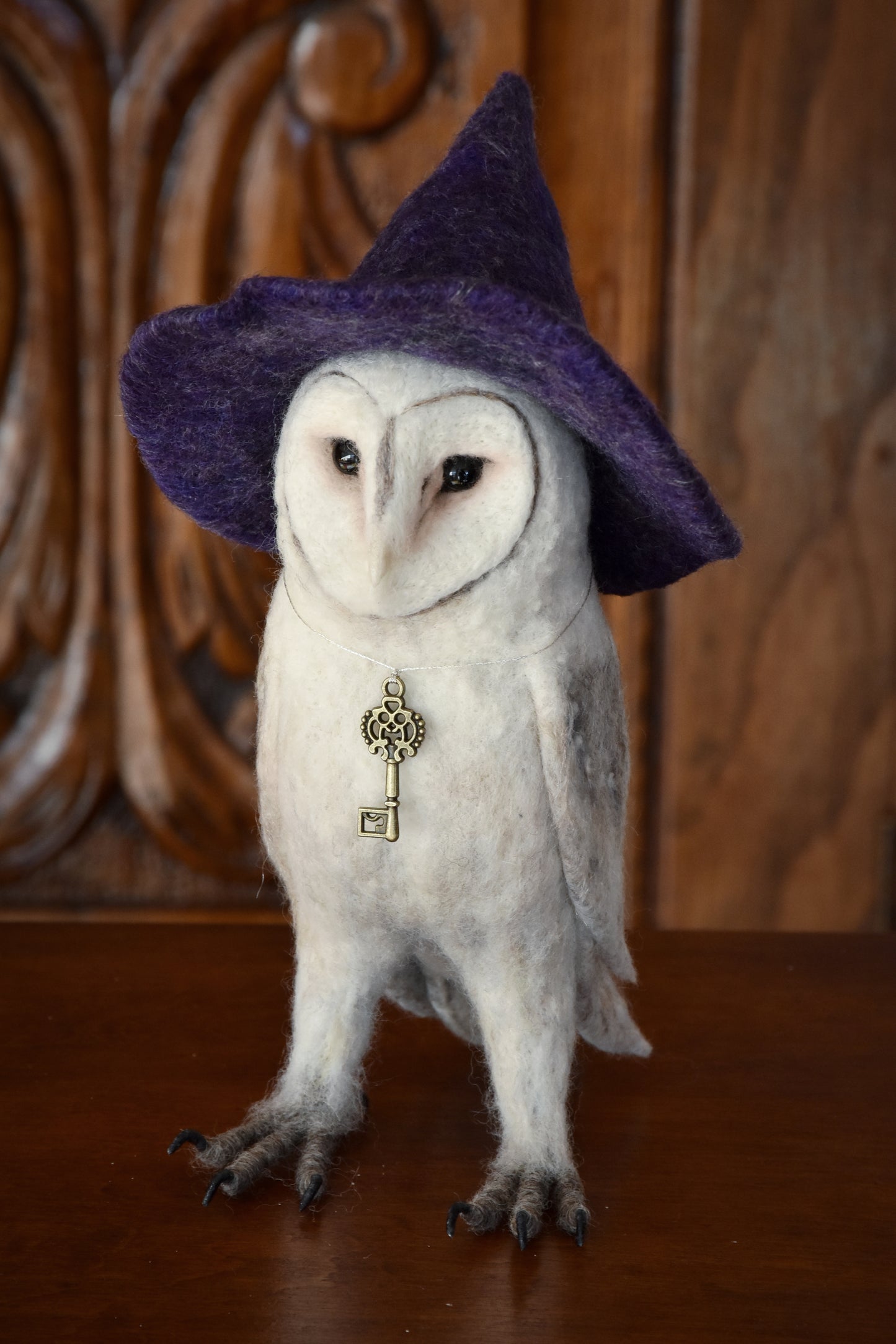 Needle Felted Barn Owl Witch