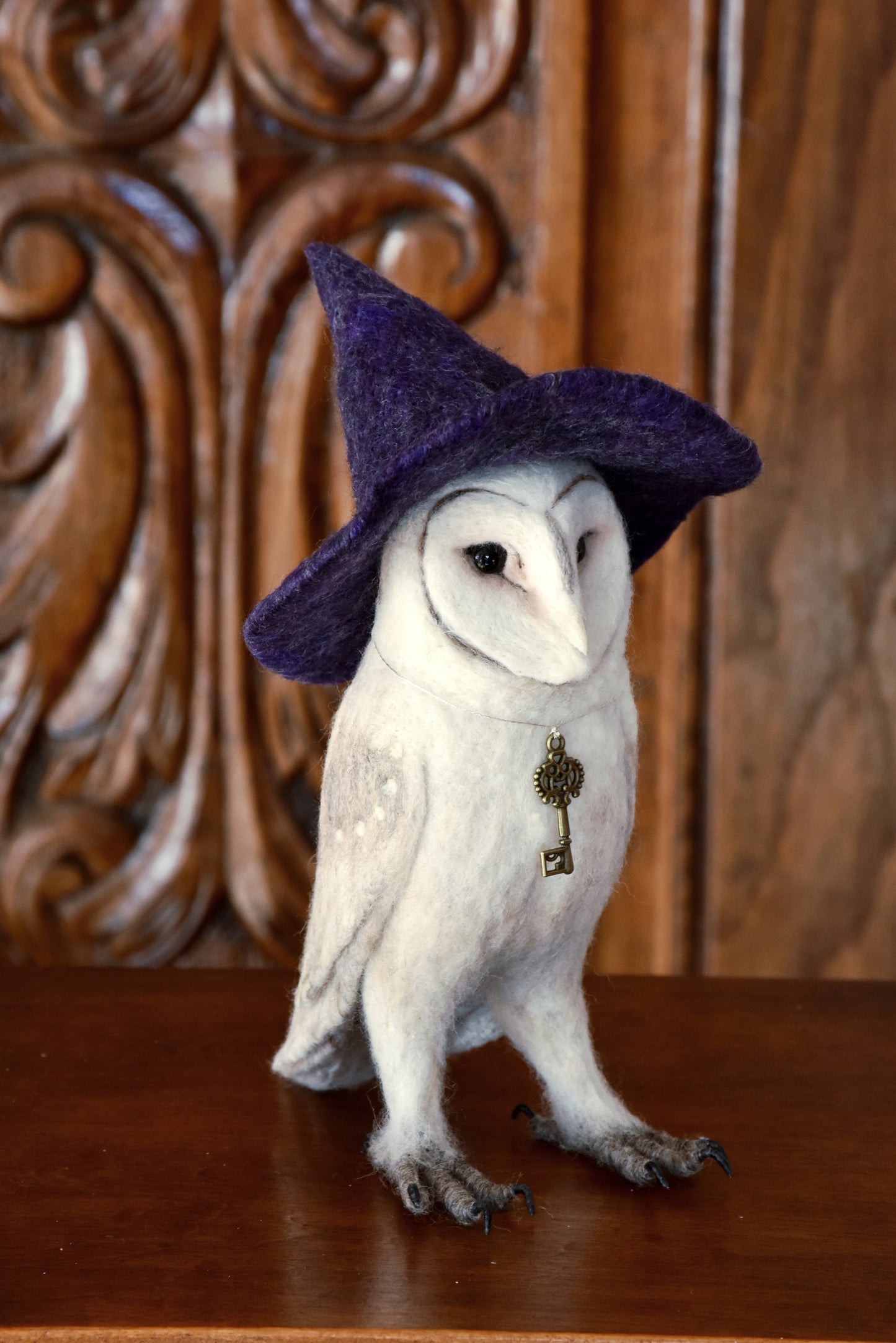 Needle Felted Barn Owl Witch