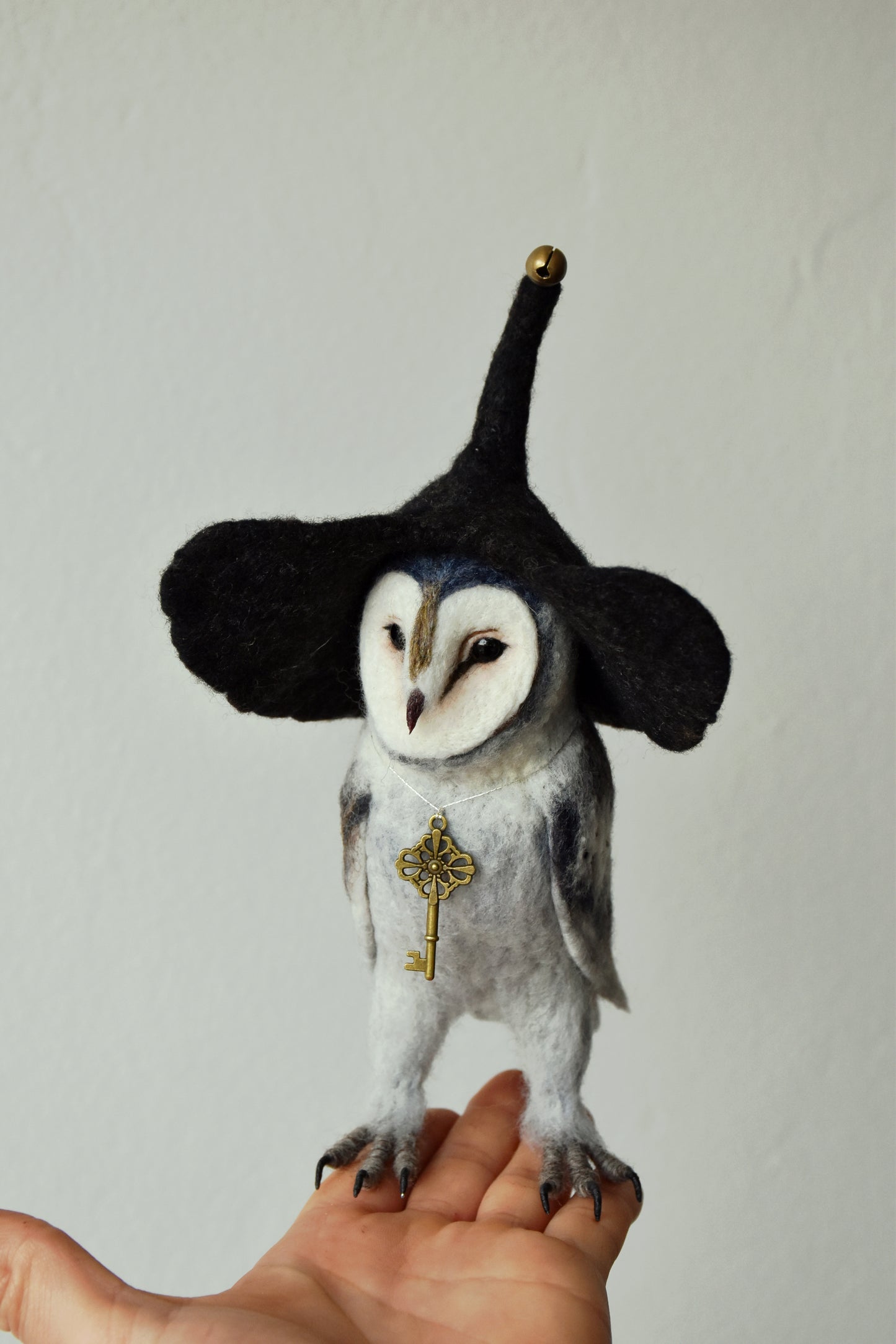 Needle Felted Barn Owl with Hat