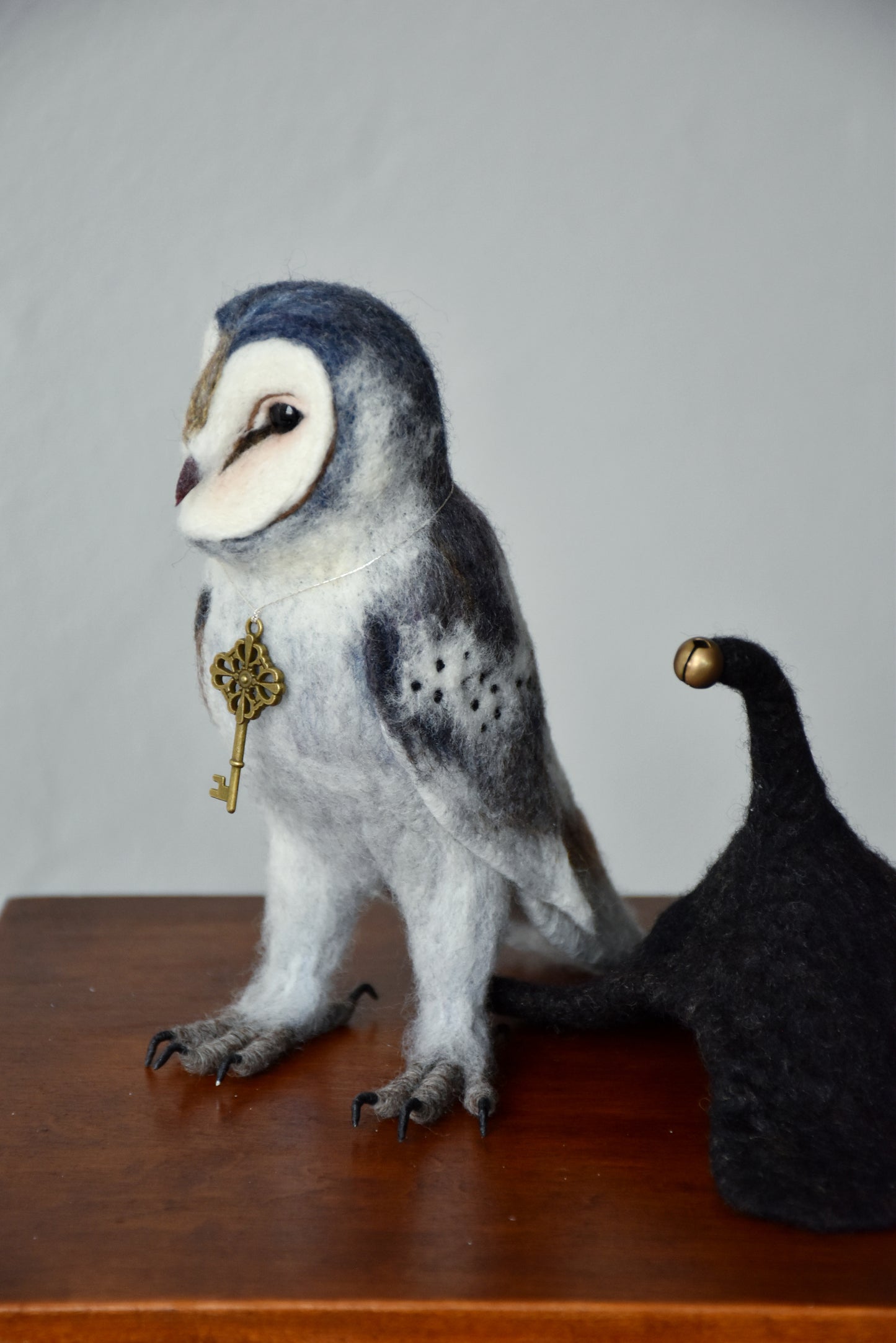 Needle Felted Barn Owl with Hat
