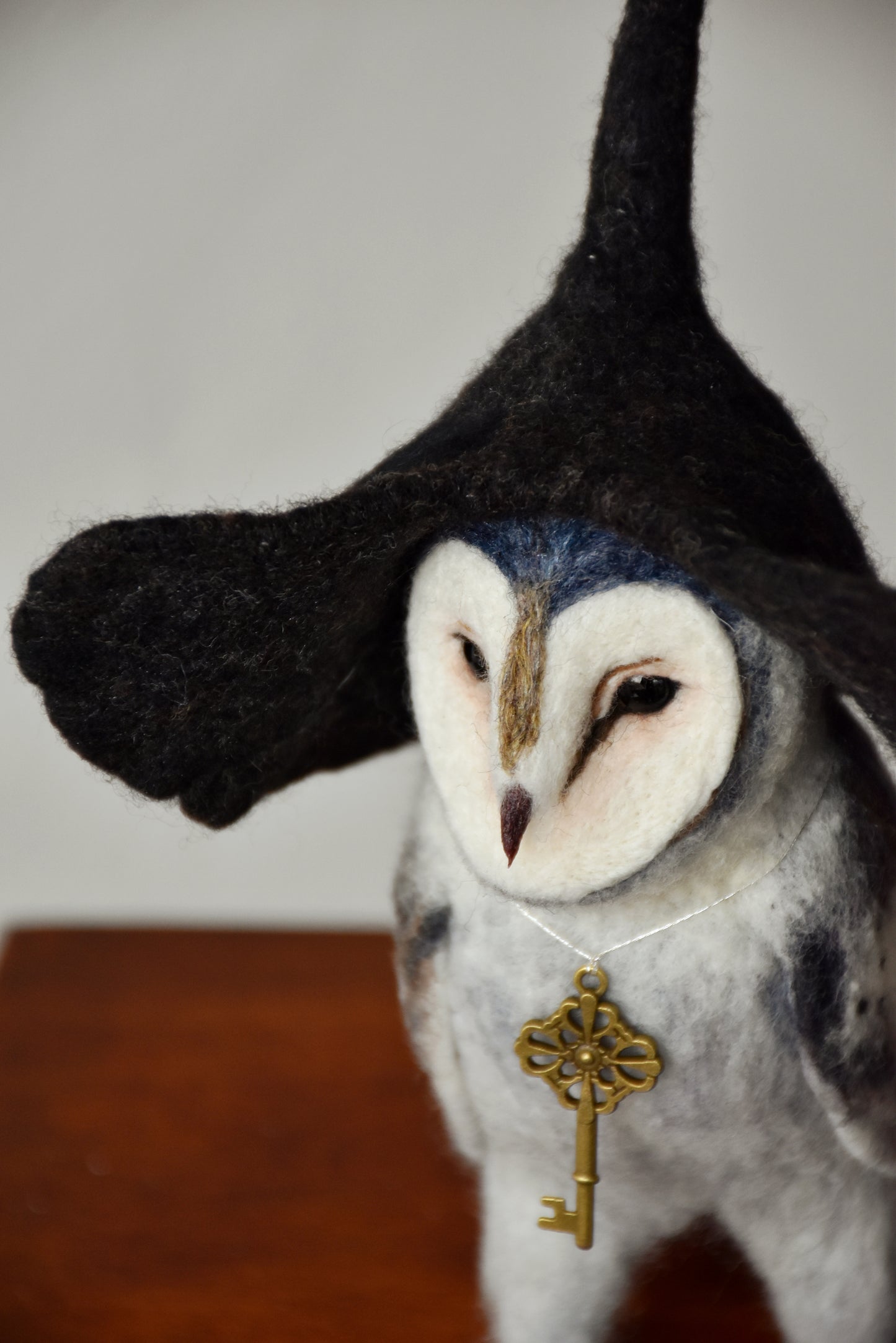Needle Felted Barn Owl with Hat