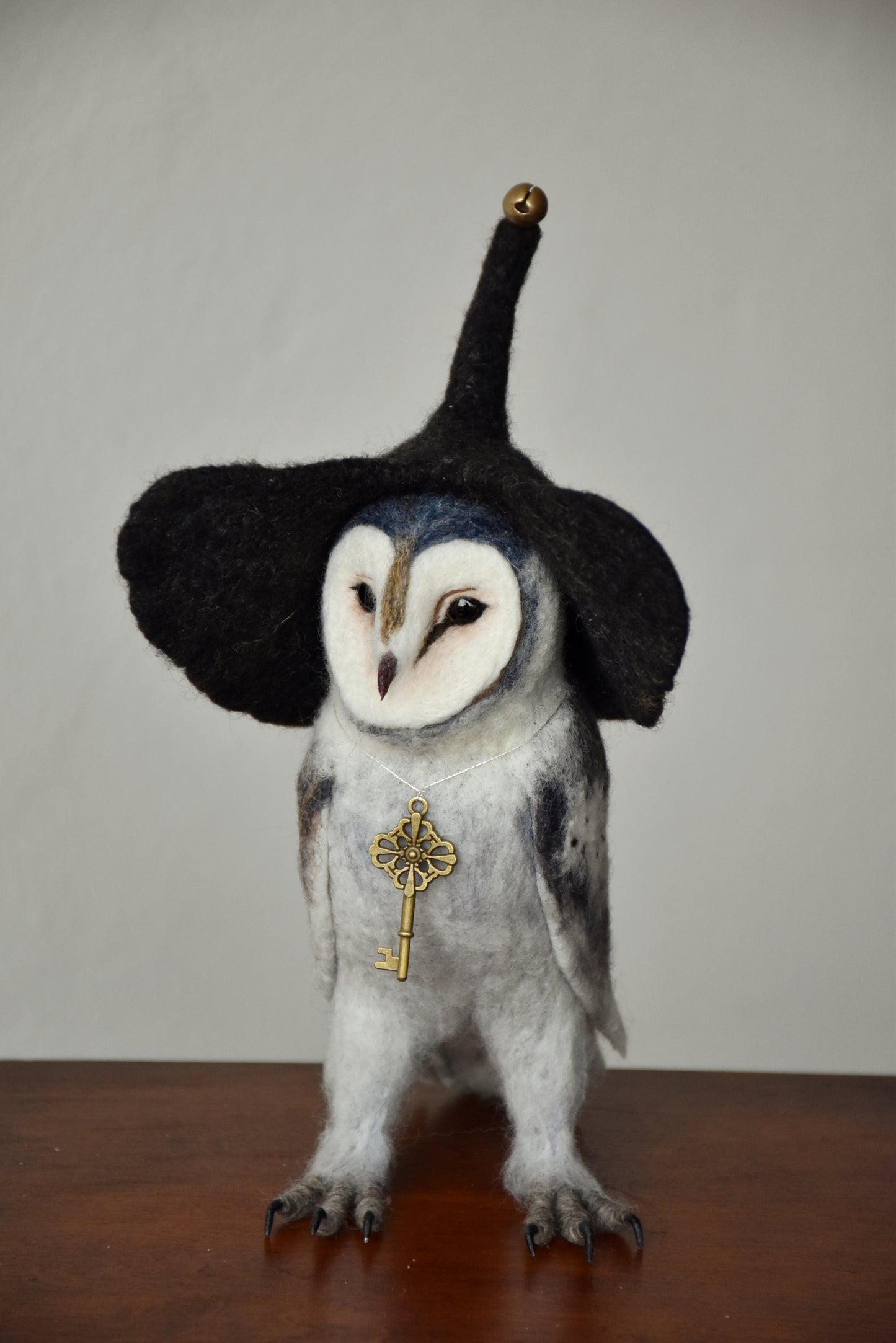 Needle Felted Barn Owl with Hat
