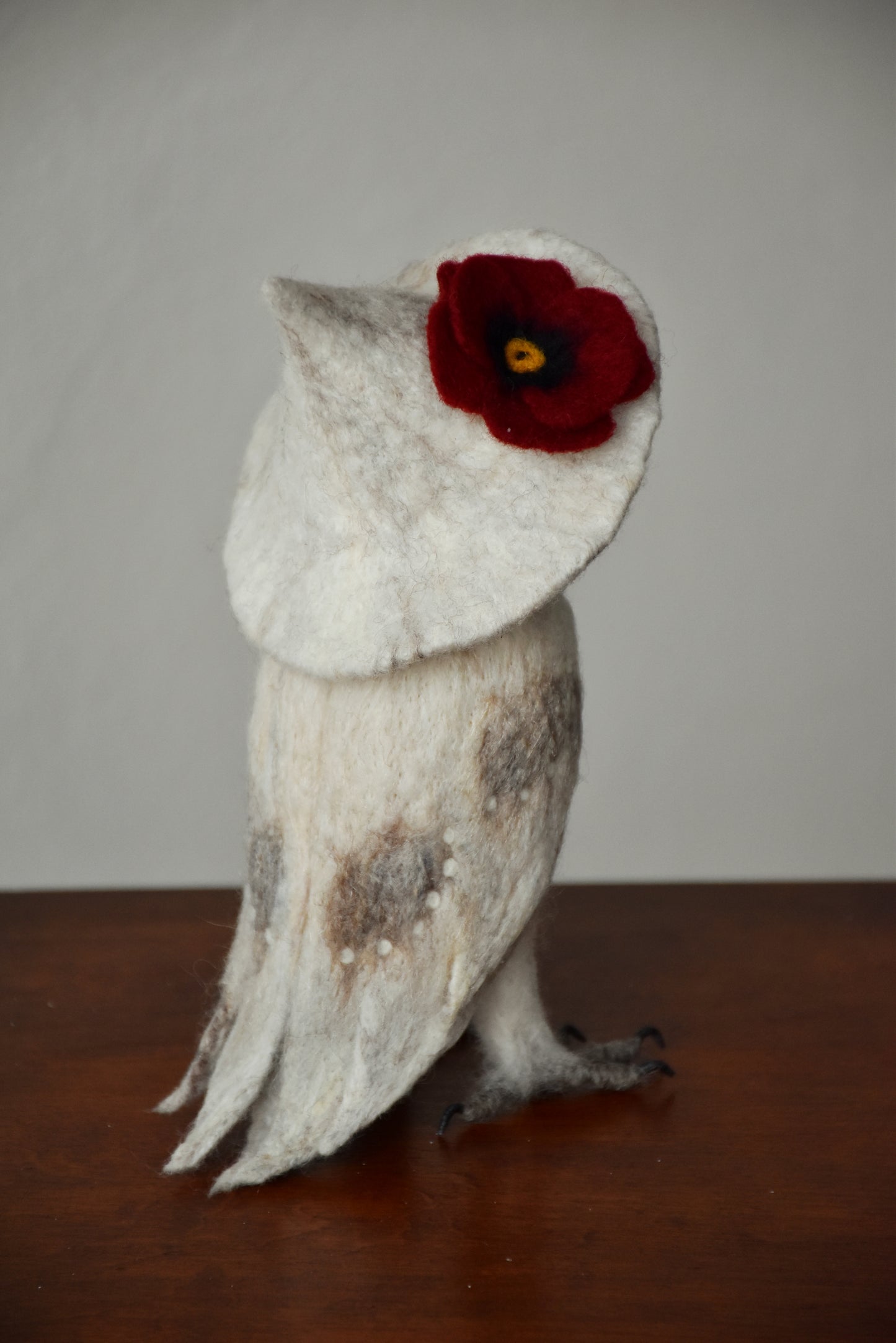 Needle Felted Barn Owl with Hat