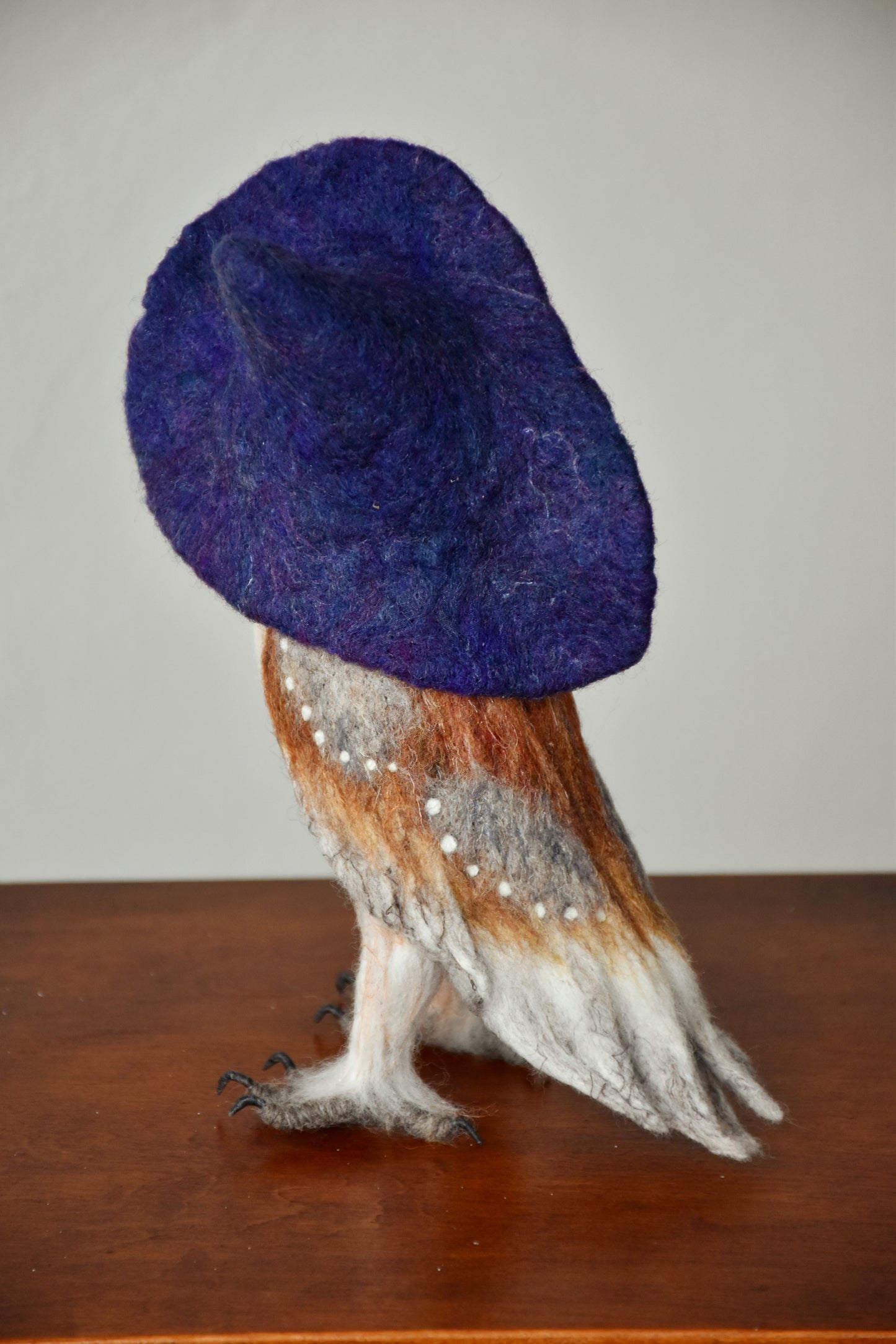 Needle Felted Barn Owl with Hat