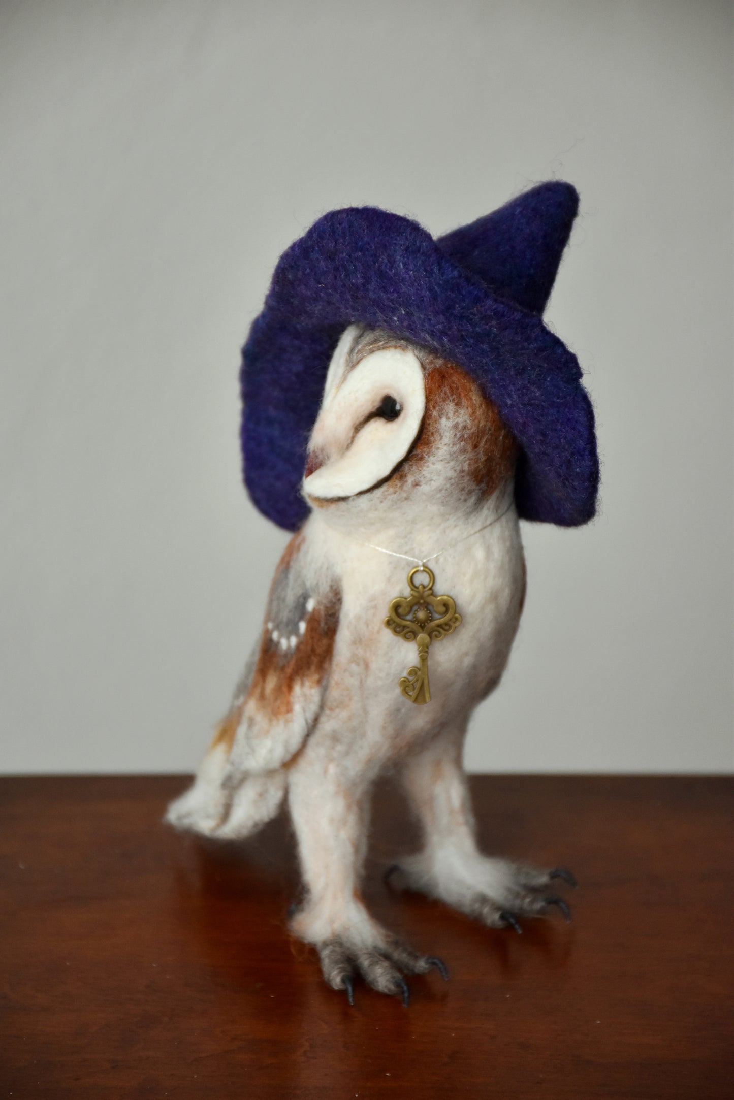 Needle Felted Barn Owl with Hat