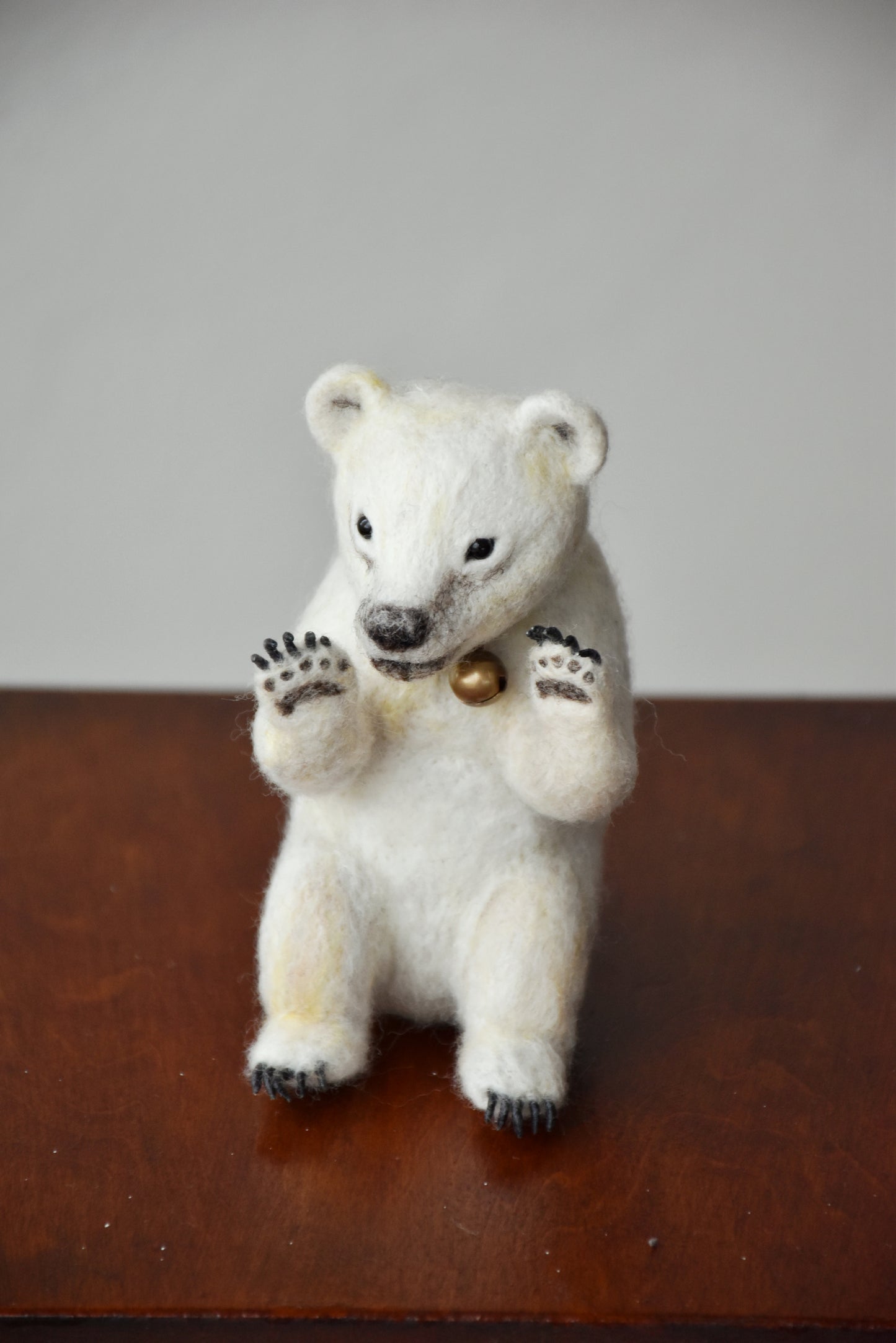 Needle Felted Baby Bear (Polar)