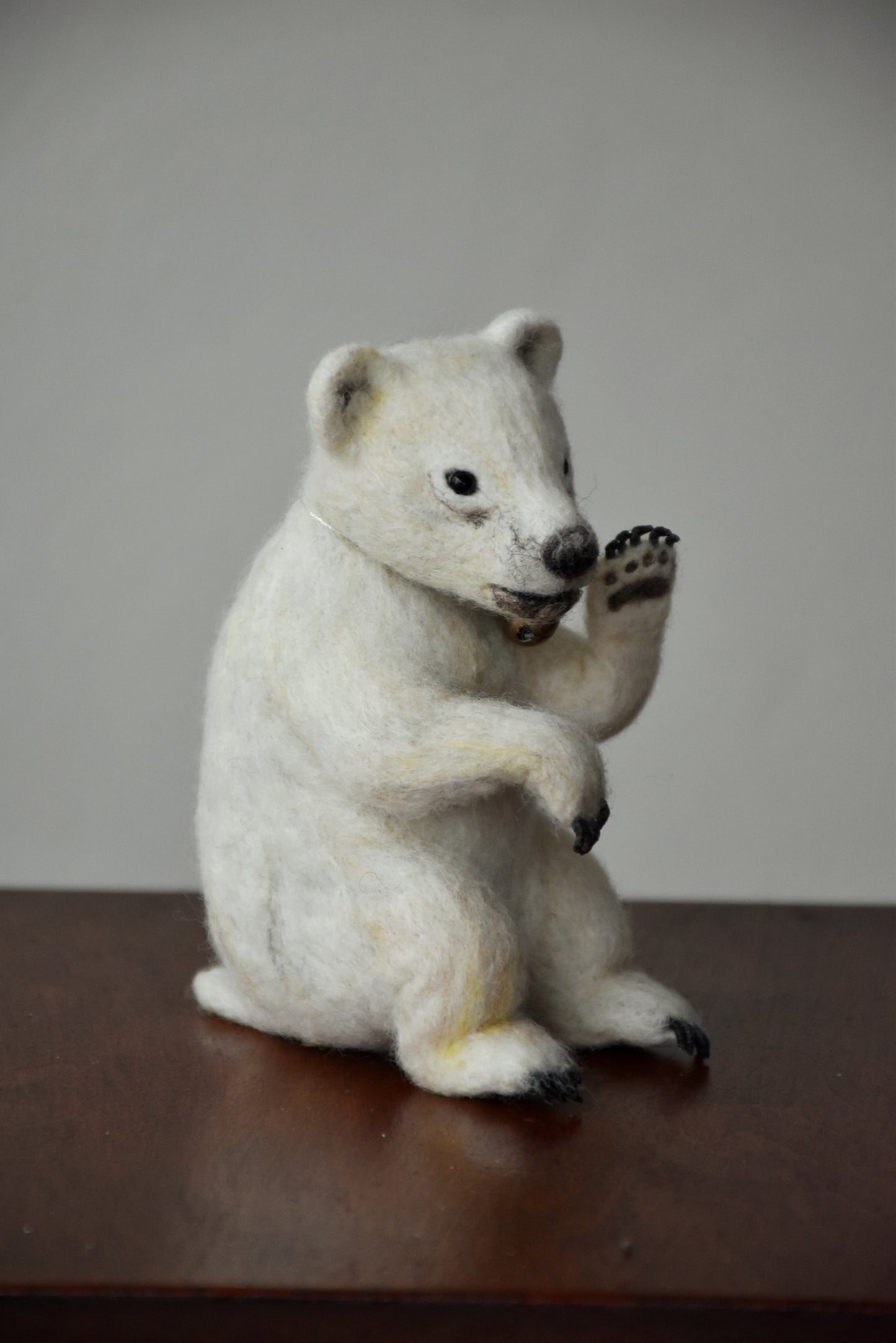 Needle Felted Baby Bear (Polar)