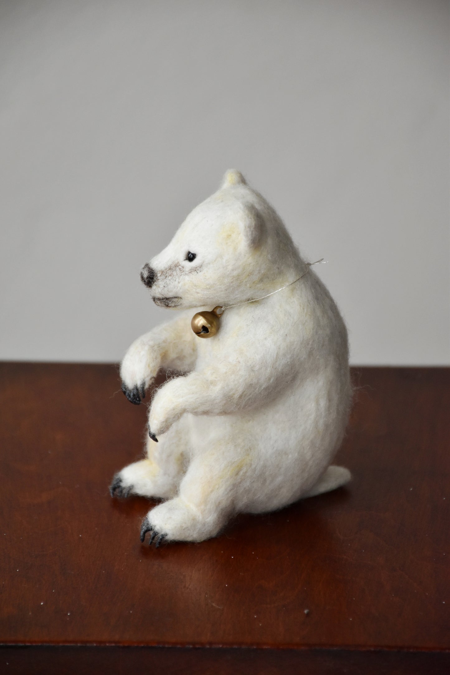 Needle Felted Baby Bear (Polar)