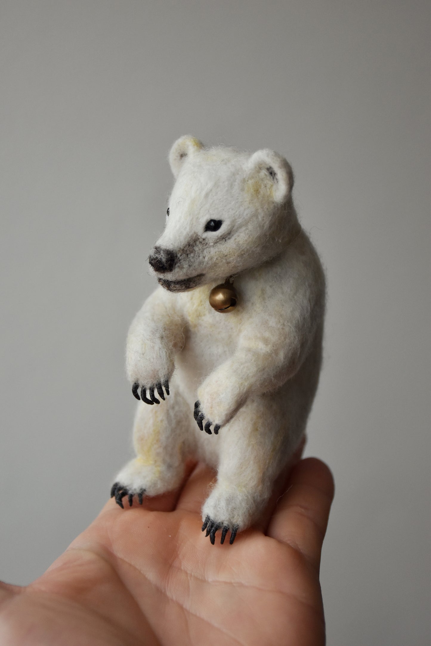 Needle Felted Baby Bear (Polar)