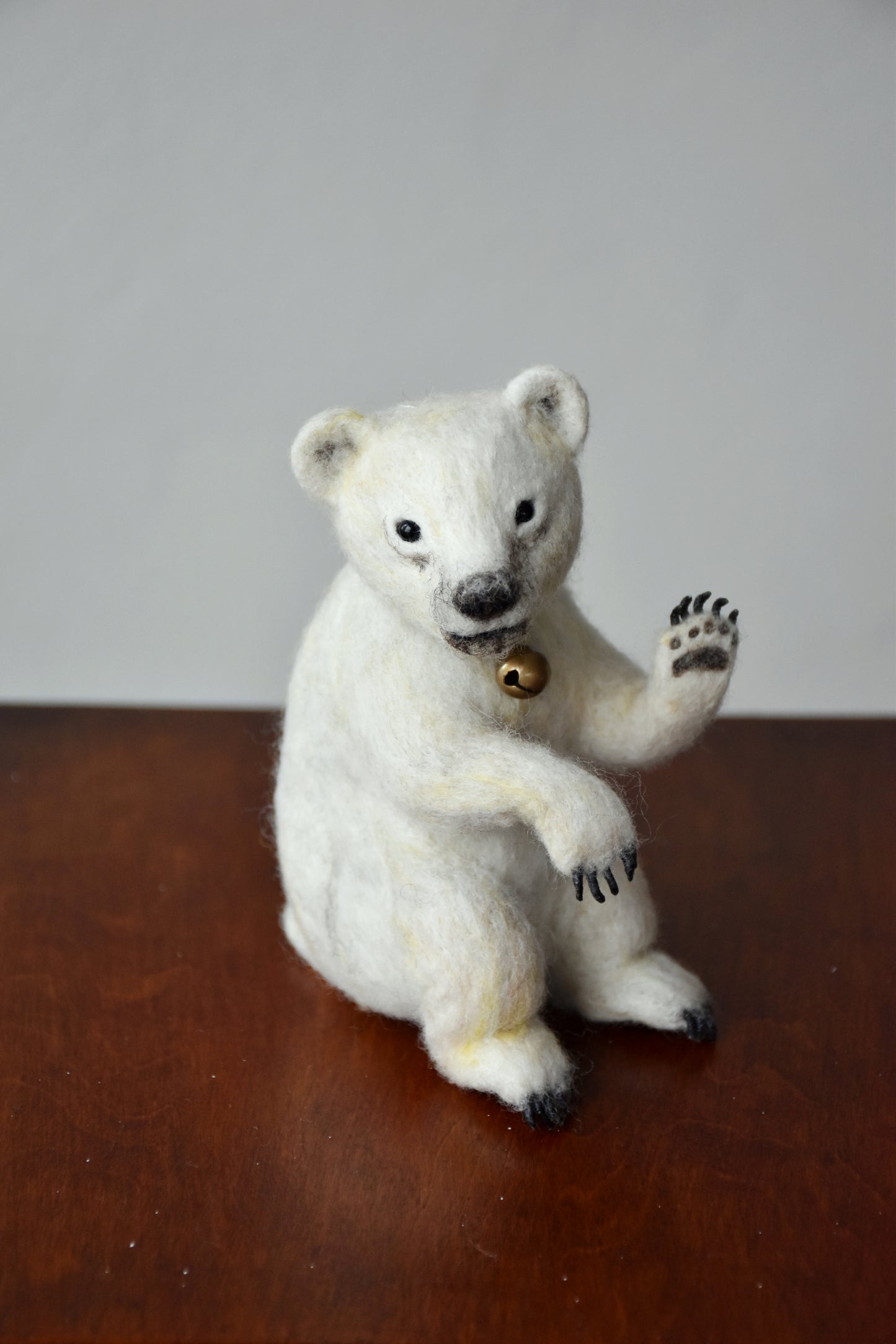 Needle Felted Baby Bear (Polar)