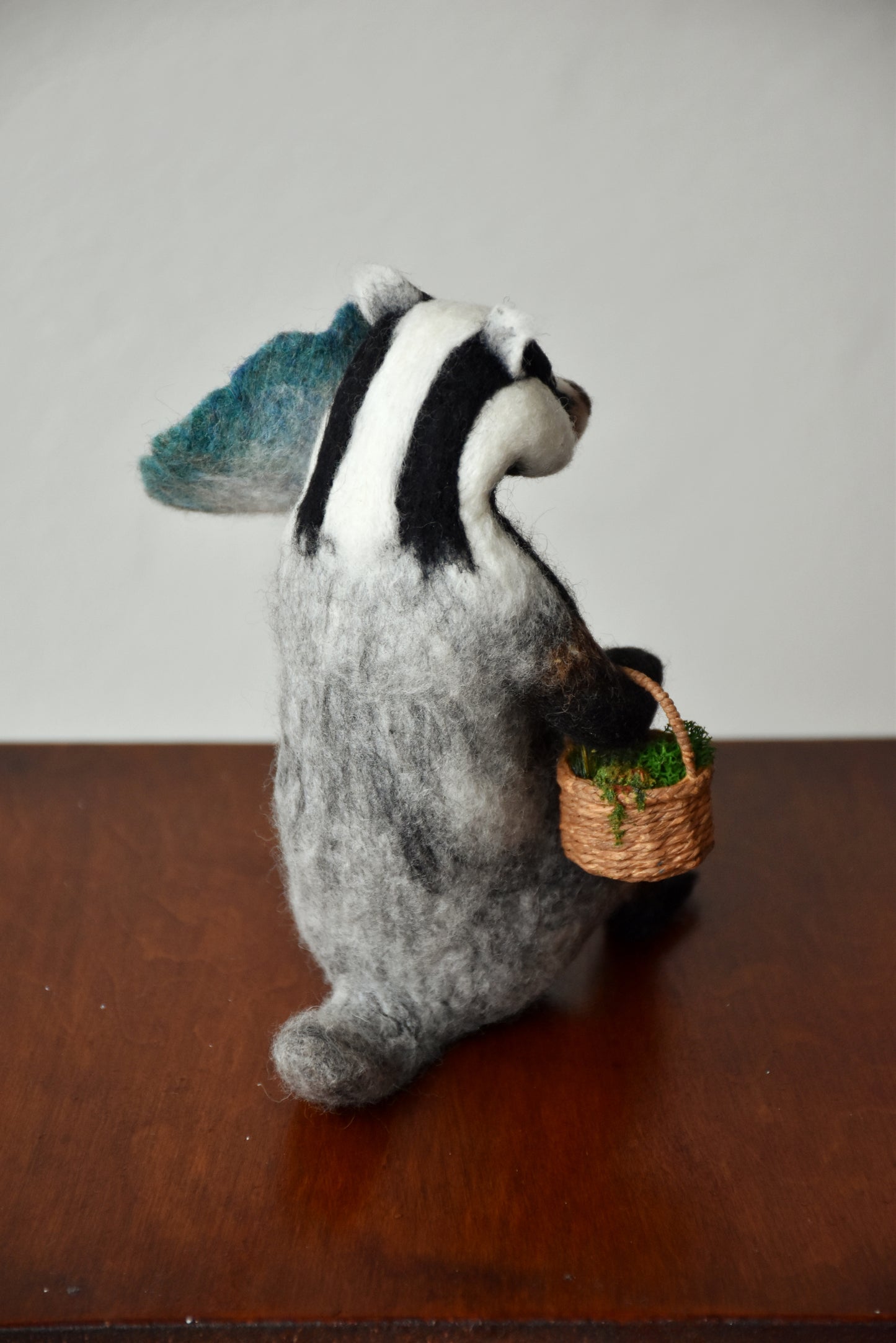 Needle Felted Badger with Magical Mushroom