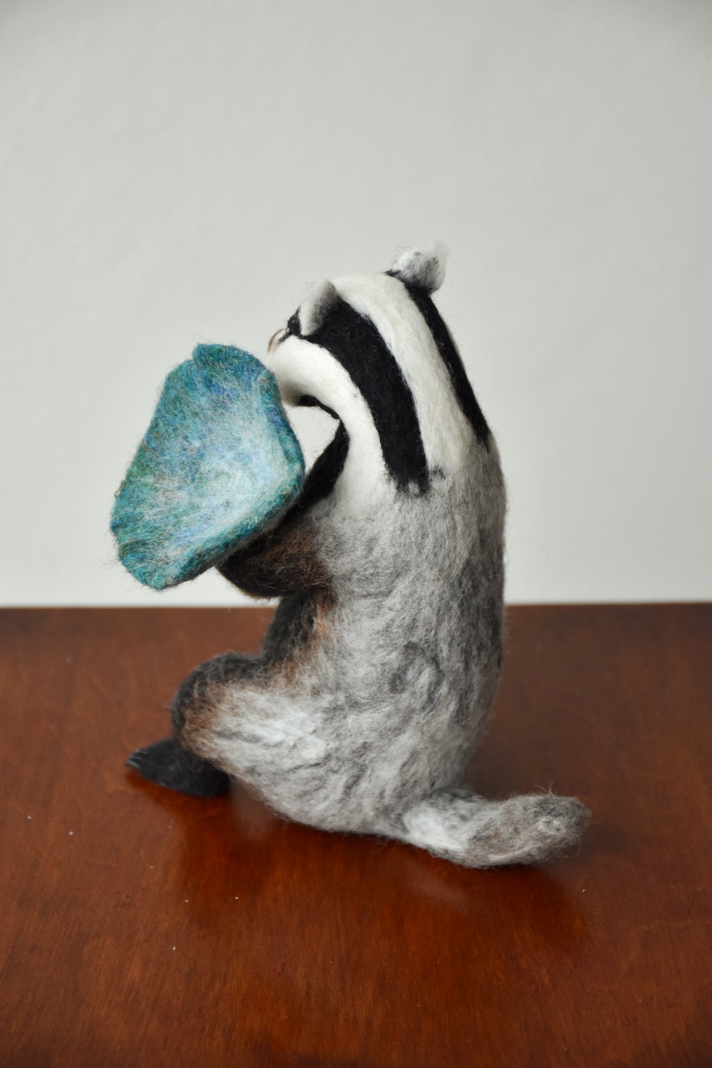 Needle Felted Badger with Magical Mushroom