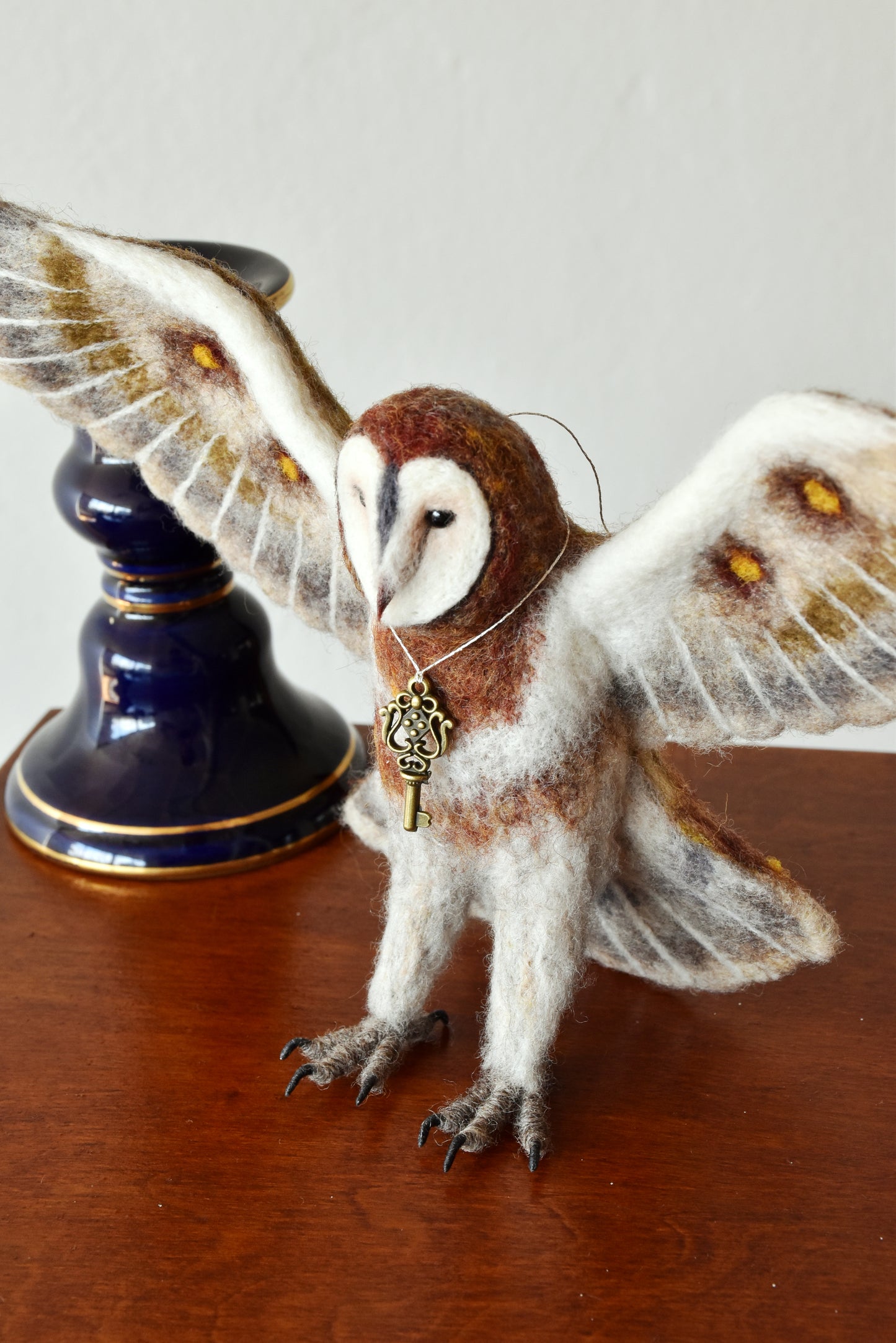 Needle Felted Little Flying Barn Owl