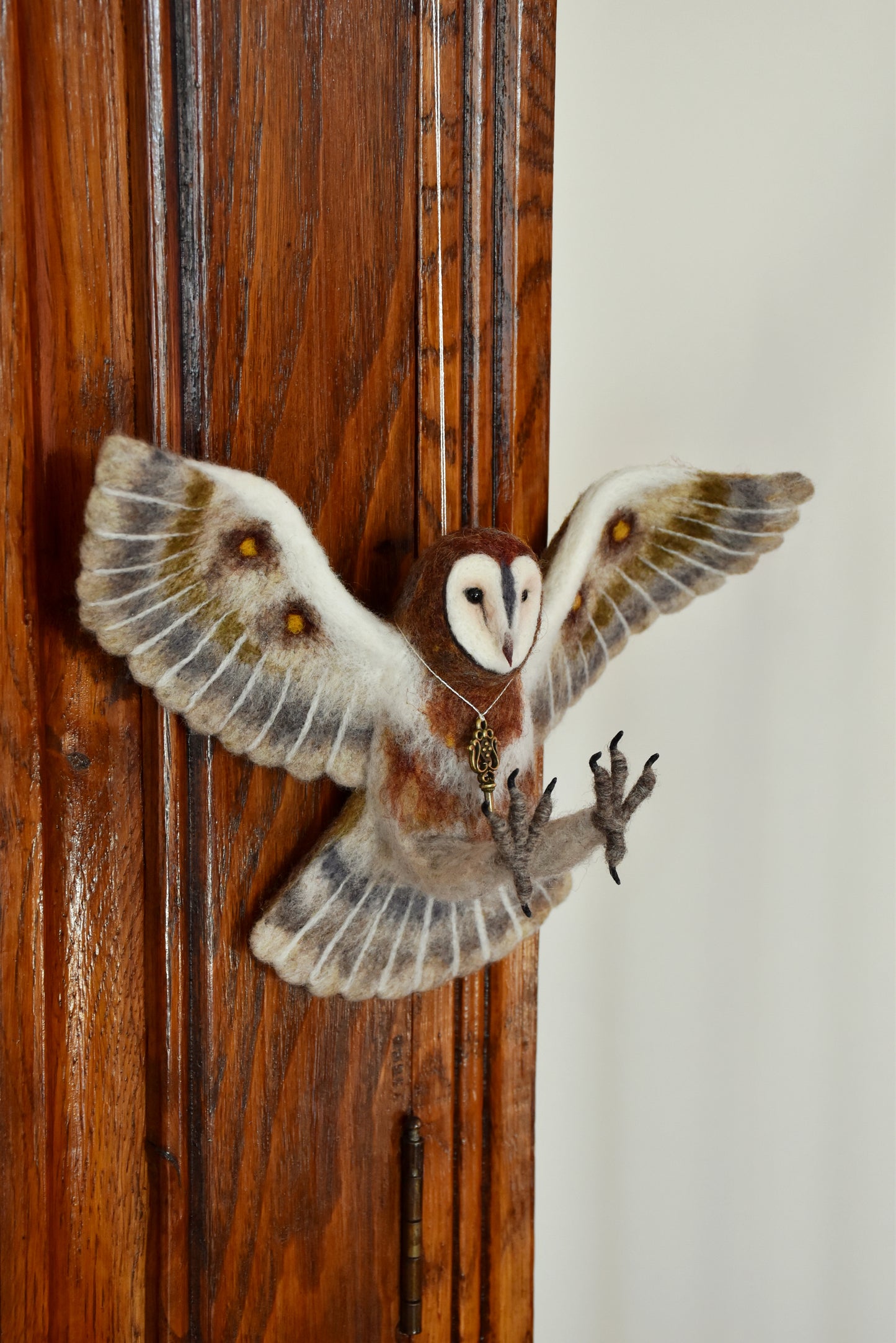Needle Felted Little Flying Barn Owl