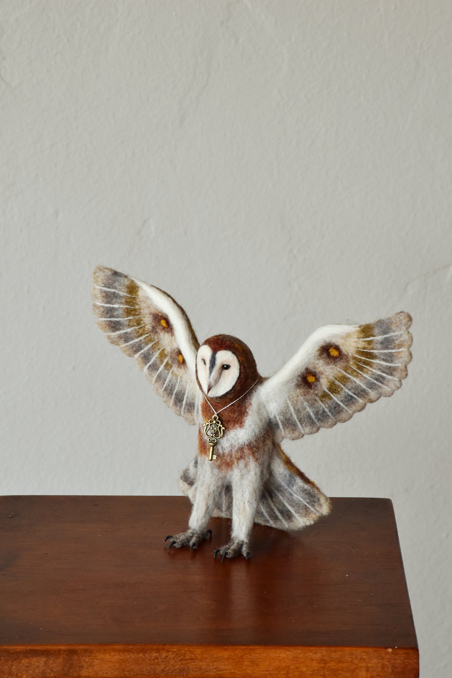 Needle Felted Little Flying Barn Owl