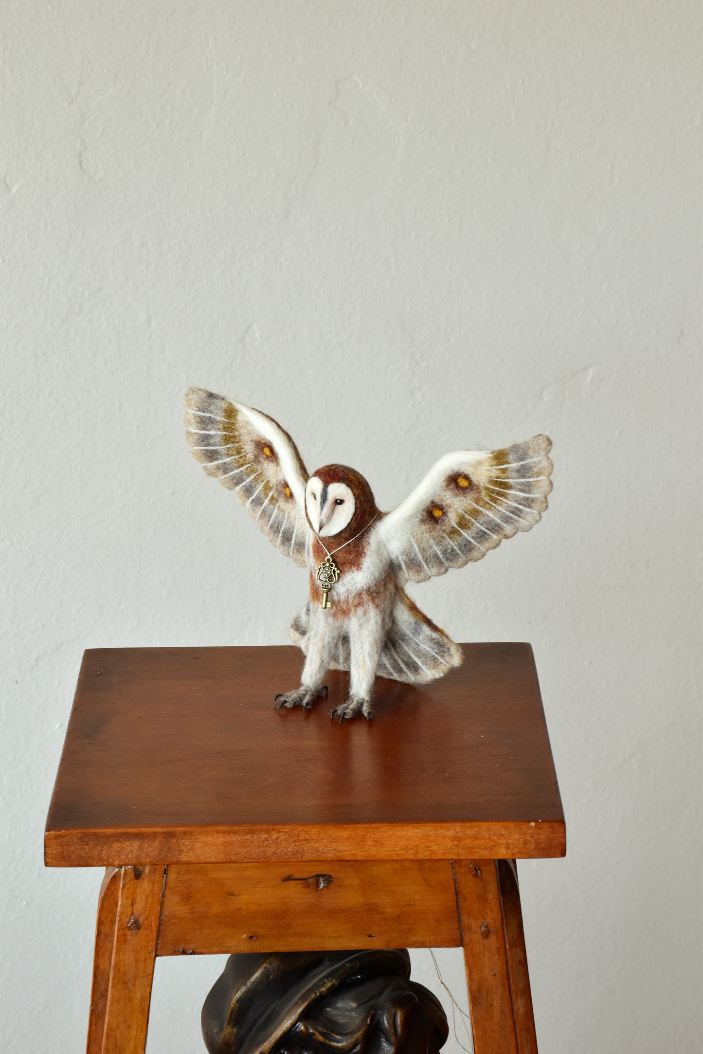Needle Felted Little Flying Barn Owl